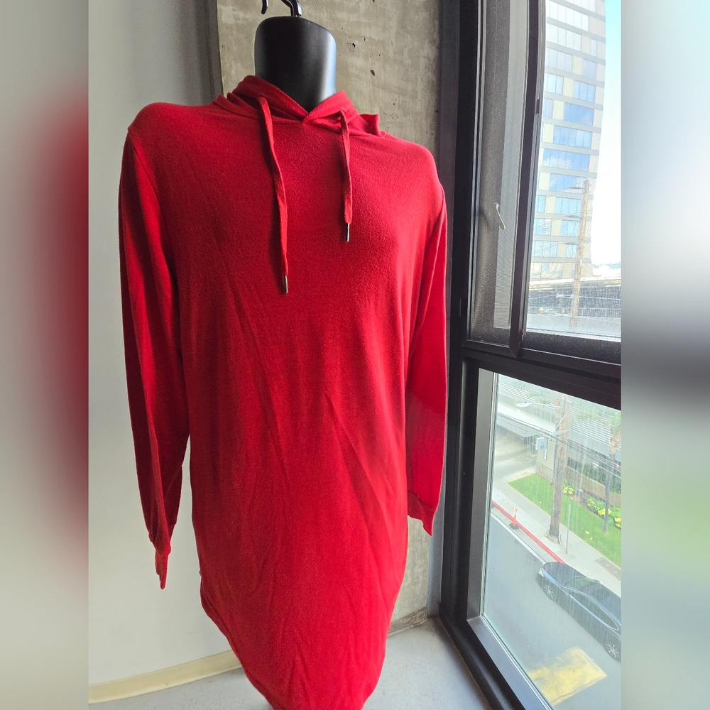 Red Hooded Men's Shirt Large, zipper sides, unbranded